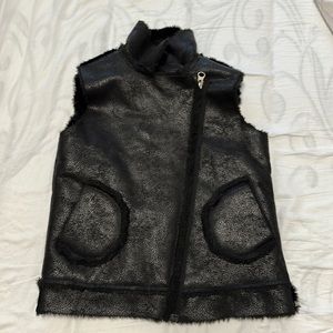 Girls faux leather vest